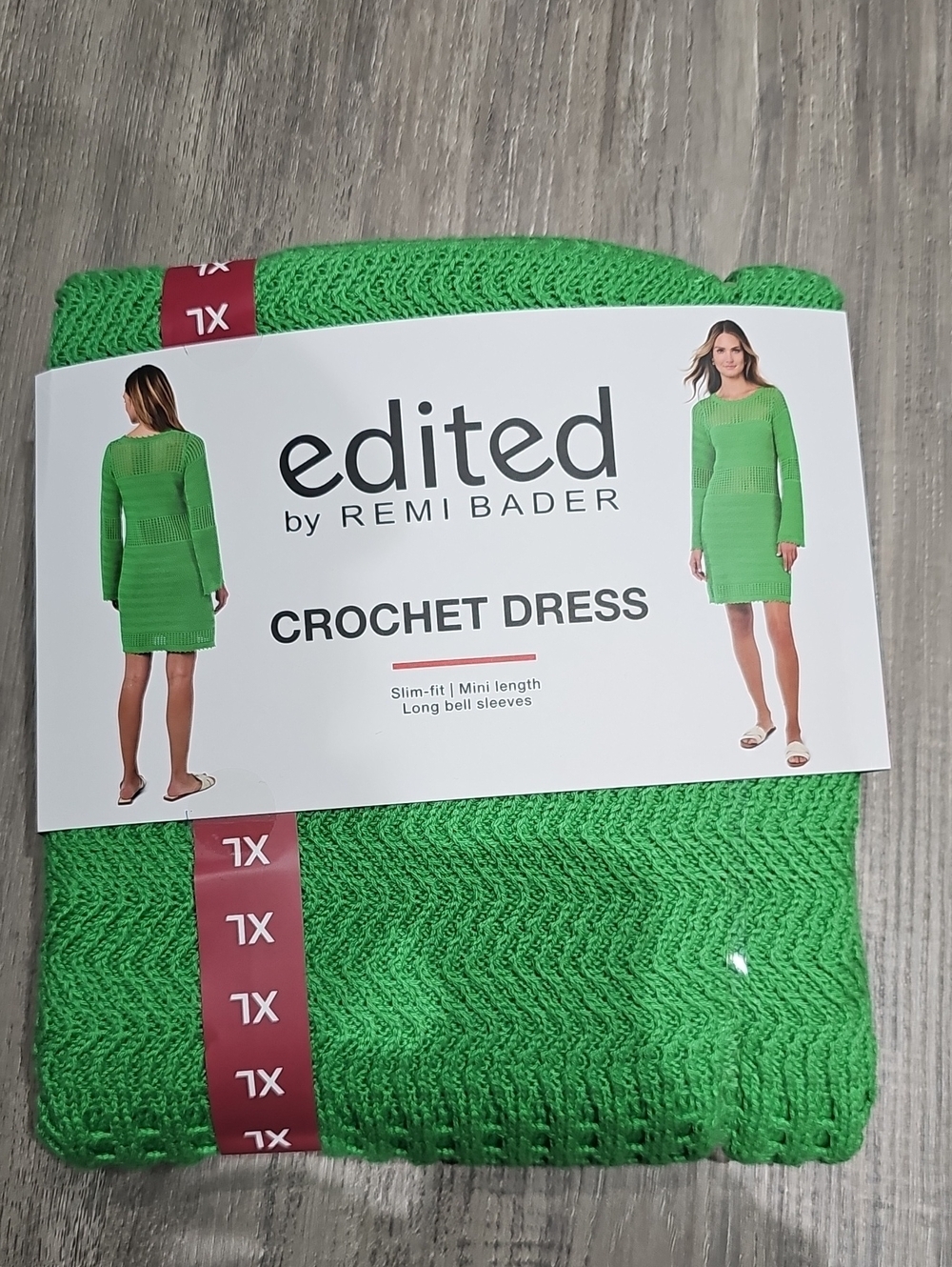 Edited by Remi Bader Green Crochet Mini Dress
